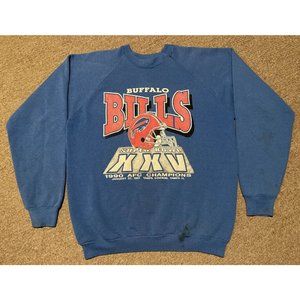 Vintage 90s XL Buffalo Bills NFL Super Bowl AFC Champions Sweatshirt